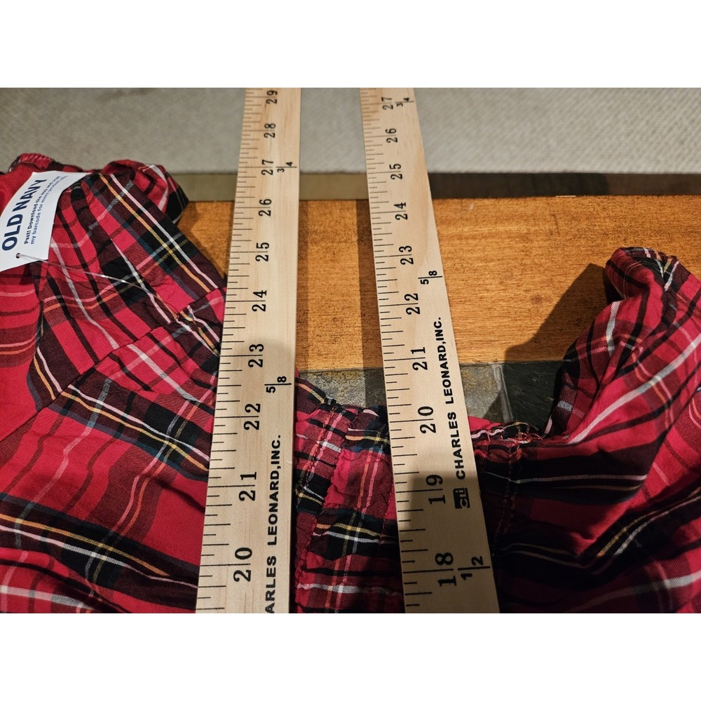 Old Navy Womens Red Plaid Top Sz 2xl Milkmaid Festive Holiday Christmas - Picture 13 of 14